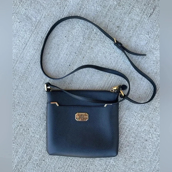 Ralph Lauren Handbags - Ralph Lauren Black Crossbody Pebble Leather Purse Bag
